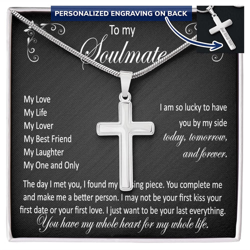 Gift for him, engraved cross, gift for soulmate
