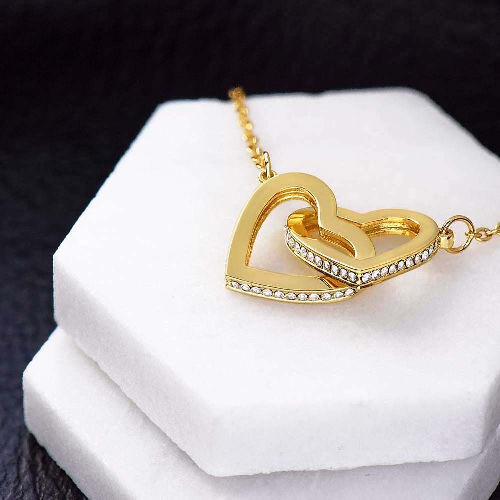 Interlocking Hearts necklace, Christmas gift for wife