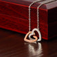 Interlocking Hearts necklace, Christmas gift for wife