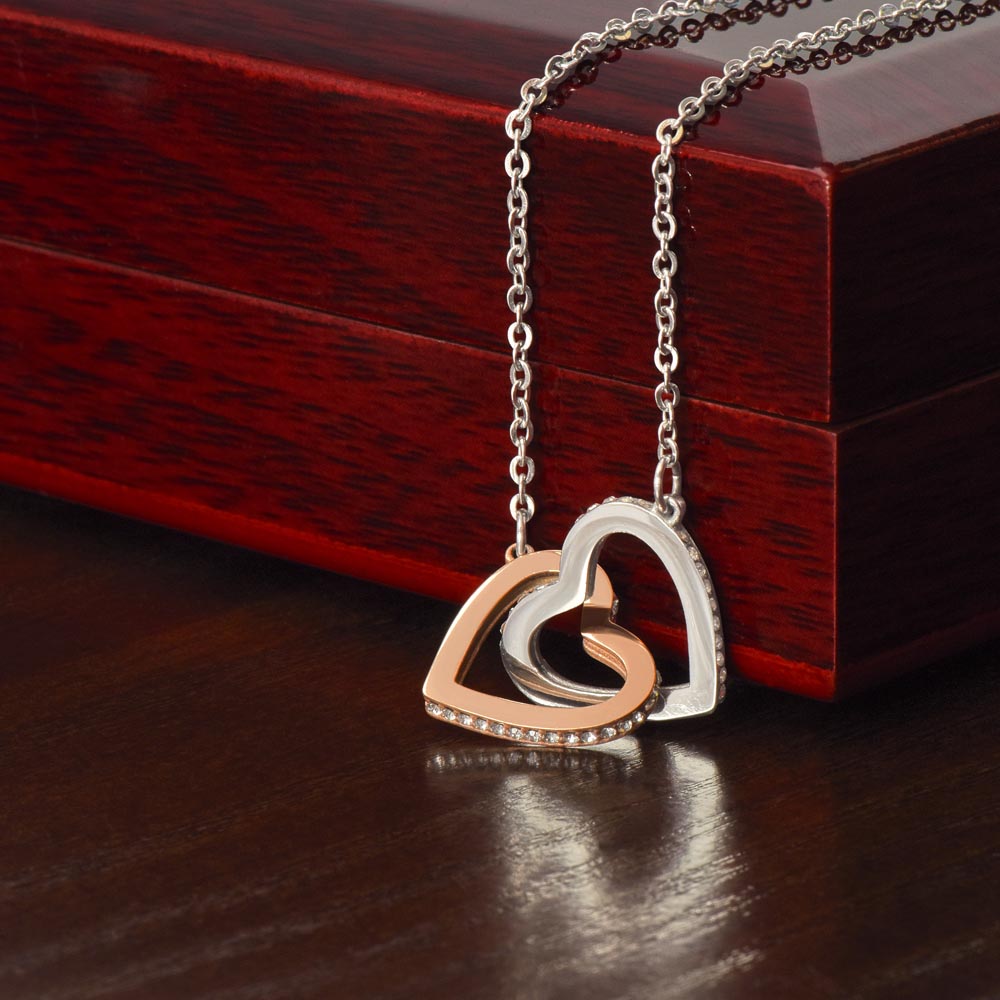 Interlocking Hearts necklace, Christmas gift for wife