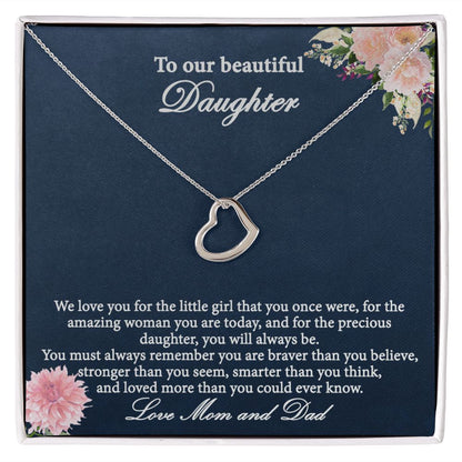 Delicate Heart Necklace gift for daughter