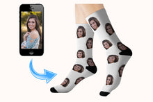 Load image into Gallery viewer, Custom photo socks with text
